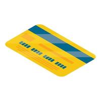 Yellow credit card icon, isometric style vector