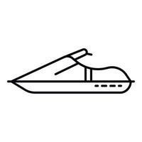 icono de moto acuática de playa, estilo de esquema vector