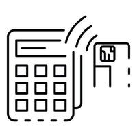 Nfc terminal card payment icon, outline style vector