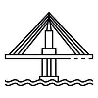 Cable bridge icon, outline style vector