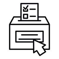 Online ballot box icon, outline style vector