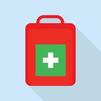 First aid kit icon, flat style vector