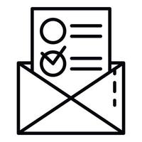 Paper vote envelope icon, outline style vector