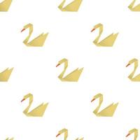 Origami swan pattern seamless vector