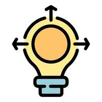 Creative bulb campaign icon color outline vector