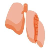 icono de sección de pulmones, estilo isométrico vector