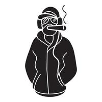 Rapper smoking icon, simple style vector