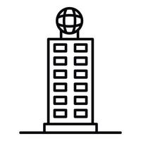 Corporate building icon, outline style vector