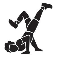 Woman break dancer icon, simple style vector