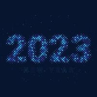 2023  text in dots, pixels, vector art, happy new year design