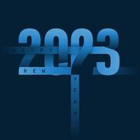 2023 cool text effect blue color, Happy new year, vector wallpaper