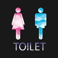 Toilet Sign in Colorful pieces, wc icons, bathroom, restroom vector