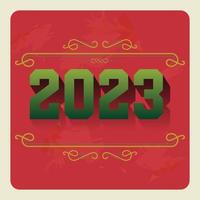 2023 greeting card, red card, vector pro