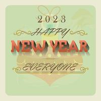 New year eve greeting card, 2023, pro vector