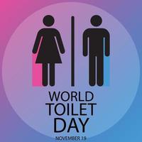 día mundial del baño 19 de noviembre, señales de baño, wc, iconos de baño vector