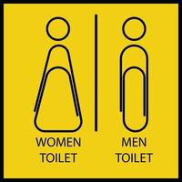 Toilet Signs as Paper pin, WC, vector icons, bathroom