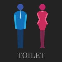 letrero de baño en traje de negocios, iconos vectoriales, wc, baño vector