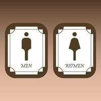 Toilet Signs, brown vector icons, bathroom