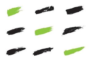 Colorful paint brush strokes, grungy ink strokes, multicolor paint stroke set vector