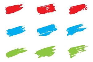 Multicolored brush strokes, ink brush stroke set, Brush strokes set vector