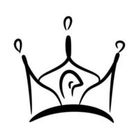 Hand drawn doodle crown. icon crown vector