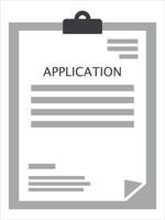 Vector form of the application. Vector icon of the document. Company questionnaire to fill out. Claim form, paperwork concepts. Flat design. Vector illustration