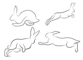 Continuous one line drawing of rabbit. Editable stroke. Minimalistic Vector illustration