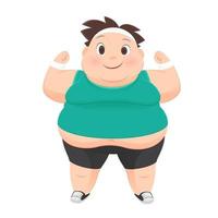 Cartoon fat man on a white background. vector