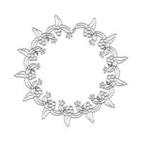 Christmas Wreath and garlands. Pattern Vintage Embroidery Design for print or use as party invitation, Greeting card, poster. vector