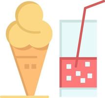 Drink Ice Cream Summer Juice  Flat Color Icon Vector icon banner Template