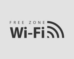 Free wi fi icon. Connection zone wifi vector symbol. Radio waves signal.