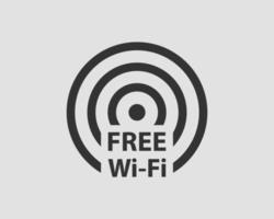 icono de wi-fi gratis. símbolo de vector wifi de zona de conexión. señal de ondas de radio.