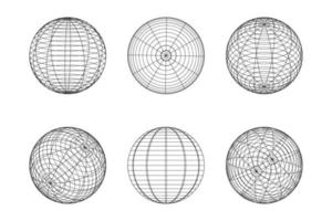 Geometric shape of sphere 3d design in technology style. Abstract circle vector illustration.