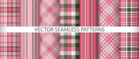 Set textile seamless pattern. Plaid texture tartan. Vector background check fabric.