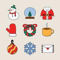 Lovely and Cute Christmas Element Collection vector