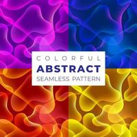 Set of vector colorful seamless patterns. Bright gradient colors with abstract fluid shapes. Vector pattern for background, wallpapers, web and print design.