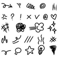 set of Hand drawn doodle elements for concept design isolated on white background. vector illustration.