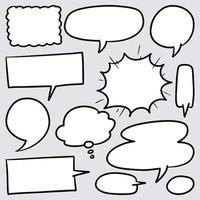 Doodle sketch style of speech bubbles hand drawn illustration. for concept design. vector