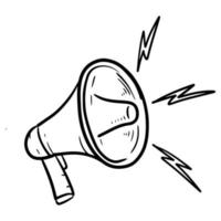 Doodle sketch style of megaphone vector illustration for concept design.