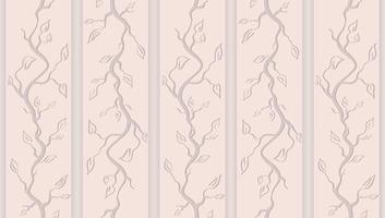 Vector horizontal abstract seamless floral background in light beige colors. Wallpaper with branches, twigs and leaves.