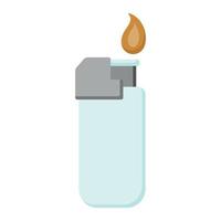 Vector isolated simple gas lighter icon with fire.