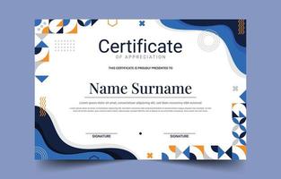 Flat Modern Certificate Template vector