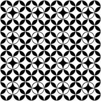 Black-white four shape star pattern seamless background vector