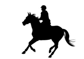Graphics design silhouette horse racing woman for race isolated white background vector illustration
