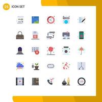 Universal Icon Symbols Group of 25 Modern Flat Colors of website globe web global lead Editable Vector Design Elements