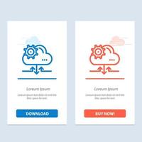 Cloud Setting Gear Arrow  Blue and Red Download and Buy Now web Widget Card Template vector