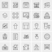 25 iconos de negocios universales vector ilustración de icono creativo para usar en proyectos relacionados con la web y dispositivos móviles