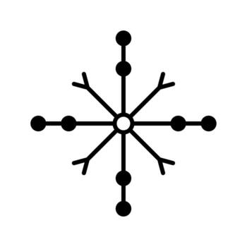 Snowflake decorative element. Hand drawn snowflake isolated on white background. Vector element for christmas, new year decor