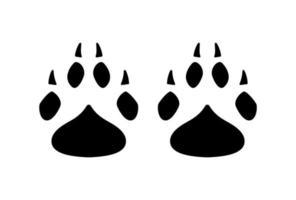 Wolf footprints icon. Animal footprints silhouette. Vector winter illustration