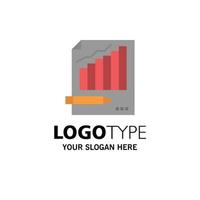 Statistics Analysis Analytics Business Chart Graph Market Business Logo Template Flat Color vector